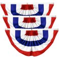 thumbnail image 1 of G128 3 Pack: American USA No Stars Pleated Fan Flag | 2x4 Ft | Printed 150D Polyester | Patriotic Decor, Indoor/Outdoor, Vibrant Colors, Brass Grommets, Thicker and More Durable Than 100D 75D, 1 of 8