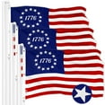 thumbnail image 1 of G128 3 Pack: Betsy Ross 1776 Flag | 6x10 Ft | ToughWeave Series Embroidered 300D Polyester | Historical Flag, Embroidered Design, Indoor/Outdoor, Brass Grommets, 1 of 9
