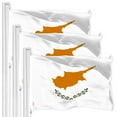 thumbnail image 1 of G128 3 Pack: Cyprus Cypriot Flag | 3x5 Ft | LiteWeave Pro Series Printed 150D Polyester | Country Flag, Indoor/Outdoor, Vibrant Colors, Brass Grommets, Thicker and More Durable Than 100D 75D Polyester, 1 of 7