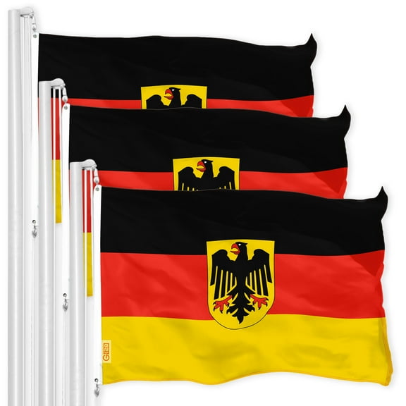 G128 3-Pack: Germany Ensign Flag 3x5 FT Printed 150D Polyester