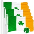 thumbnail image 1 of G128 3 Pack: Ireland Irish Shamrock Flag | 4x6 Ft | ToughWeave Series Embroidered 300D Polyester | Embroidered Design, Indoor/Outdoor, Brass Grommets, 1 of 8