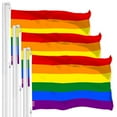 thumbnail image 1 of G128 3 Pack: LGBT Rainbow Pride Flag | 3x5 Ft | LiteWeave Pro Series Printed 150D Polyester | Indoor/Outdoor, Vibrant Colors, Brass Grommets, Thicker and More Durable Than 100D 75D Polyester, 1 of 7