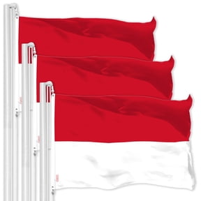 G128 3 Pack: Monaco Mongasque Flag | 3x5 Ft | LiteWeave Pro Series Printed 150D Polyester | Country Flag, Indoor/Outdoor, Vibrant Colors, Brass Grommets