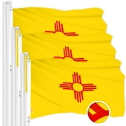 G128 3 Pack: New Mexico NM State Flag | 2x3 Ft | ToughWeave Series Embroidered 300D Polyester | Embroidered Design, Indoor/Outdoor, Brass Grommets