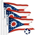 thumbnail image 1 of G128 3 Pack: Ohio OH State Flag | 2x3 Ft | ToughWeave Series Embroidered 300D Polyester | Embroidered Design, Indoor/Outdoor, Brass Grommets, 1 of 8