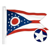 G128 – 3x5 feet, Ohio State Flag | Embroidered 210D – Indoor/Outdoor, Vibrant Colors, Brass Grommets, Quality Polyester