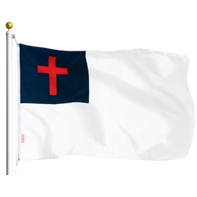 G128-3x5 ft Christian Flag Printed Religious Cross Christianity Banner Church Pennant Polyester
