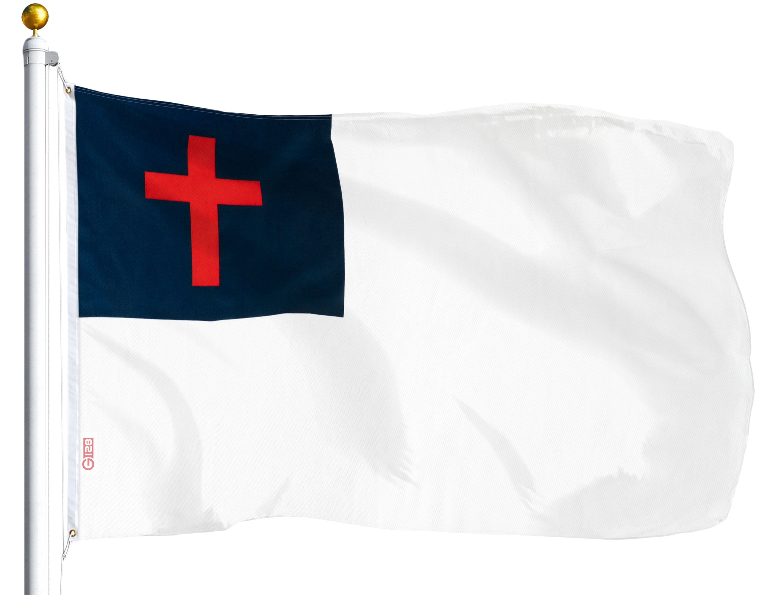 Patriotic Christian Flag with Red Cross, 3x5 ft Polyester