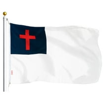 G128-3x5 ft Christian Flag Printed Religious Cross Christianity Banner Church Pennant Polyester