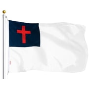 G128-3x5 ft Christian Flag Printed Religious Cross Christianity Banner Church Pennant Polyester