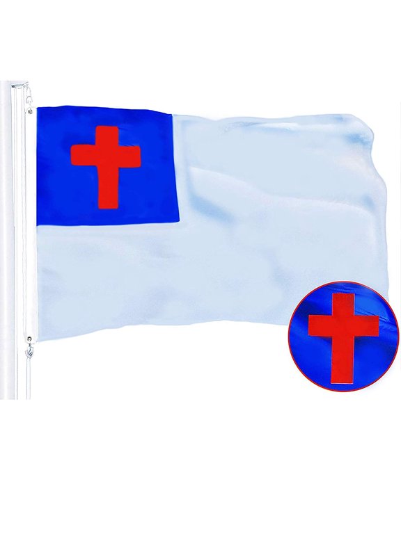 -3x5 ft Embroidered Christian Religious Flag for Outdoor, Vibrant Colors with Grommets Polyester