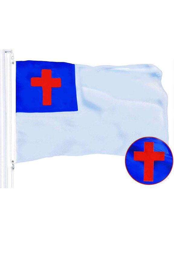 -3x5 ft Embroidered Christian Religious Flag for Outdoor, Vibrant Colors with Grommets Polyester