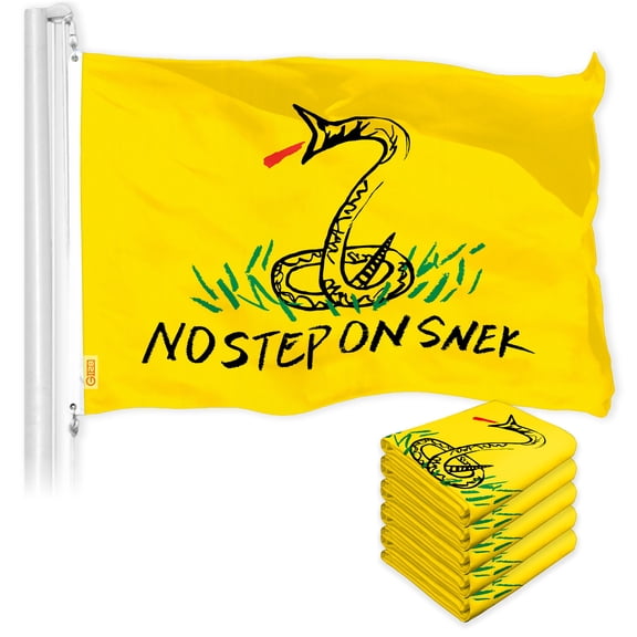 G128 5 PACK: No Step On Snek Flag 3x5FT Printed 150D Polyester