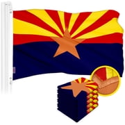G128 5 Pack Arizona AZ State Flag | 2.5x4 Ft | ToughWeave Series Embroidered 300D Polyester | Embroidered Design, Indoor/Outdoor, Brass Grommets