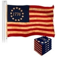 thumbnail image 1 of G128 5 Pack: Betsy Ross 1776 Tea-Stained Flag | 3x5 Ft | LiteWeave Pro Series Printed 300D Polyester | Historical Flag, Vibrant Colors, Brass Grommets, Thicker and More Durable Than 100D 75D Polyester, 1 of 6