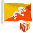 thumbnail image 1 of G128 5 Pack: Bhutan Bhutanese Flag | 3x5 Ft | LiteWeave Pro Series Printed 150D Polyester | Country Flag, Indoor/Outdoor, Vibrant Colors, Brass Grommets, Thicker and More Durable Than 100D 75D Poly, 1 of 6