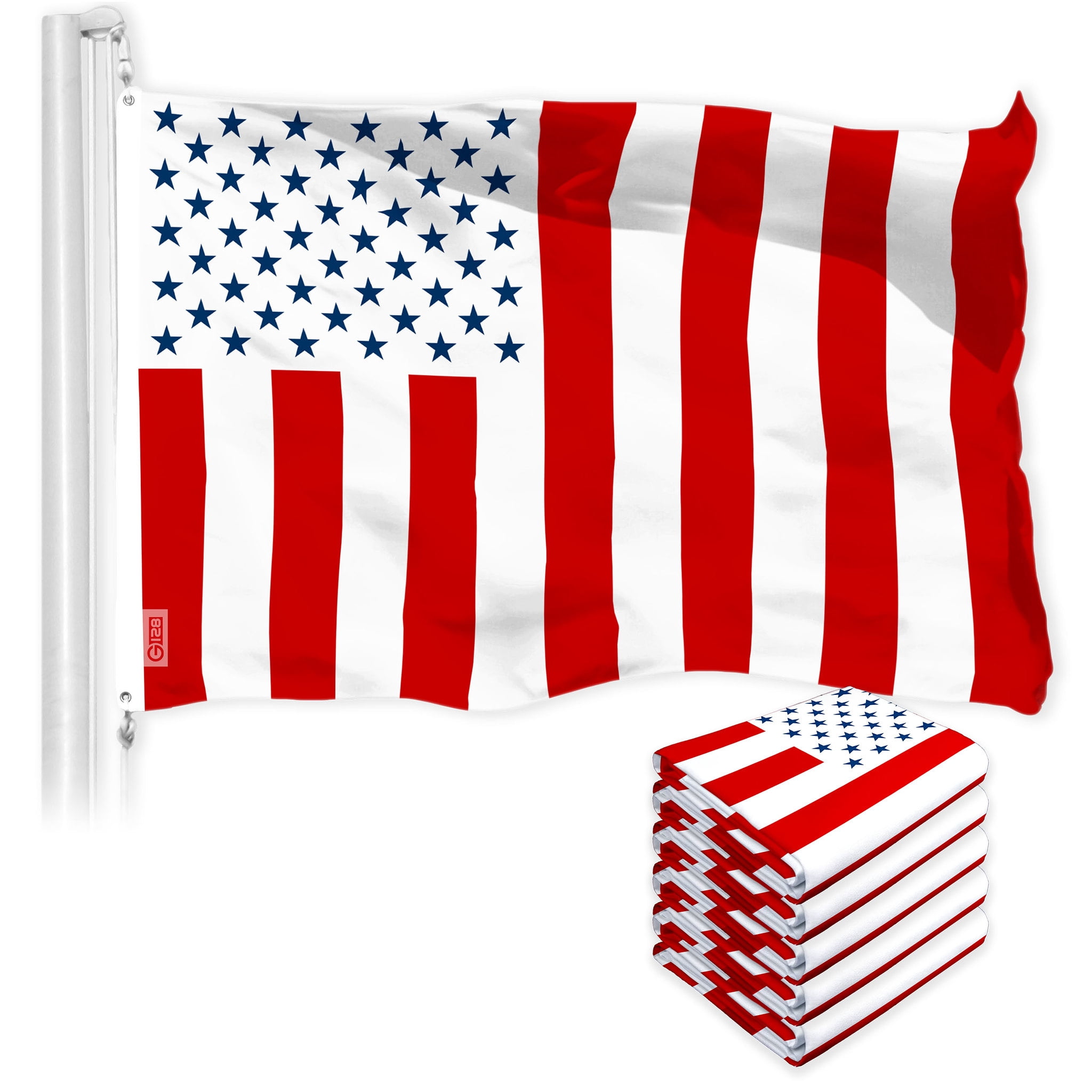 G128 5 Pack: Civil Peace USA Flag | 3x5 Ft | LiteWeave Pro Series Printed 150D Polyester | Indoor/Outdoor, Vibrant Colors, Brass Grommets, Thicker and More Durable Than 100D 75D Polyester
