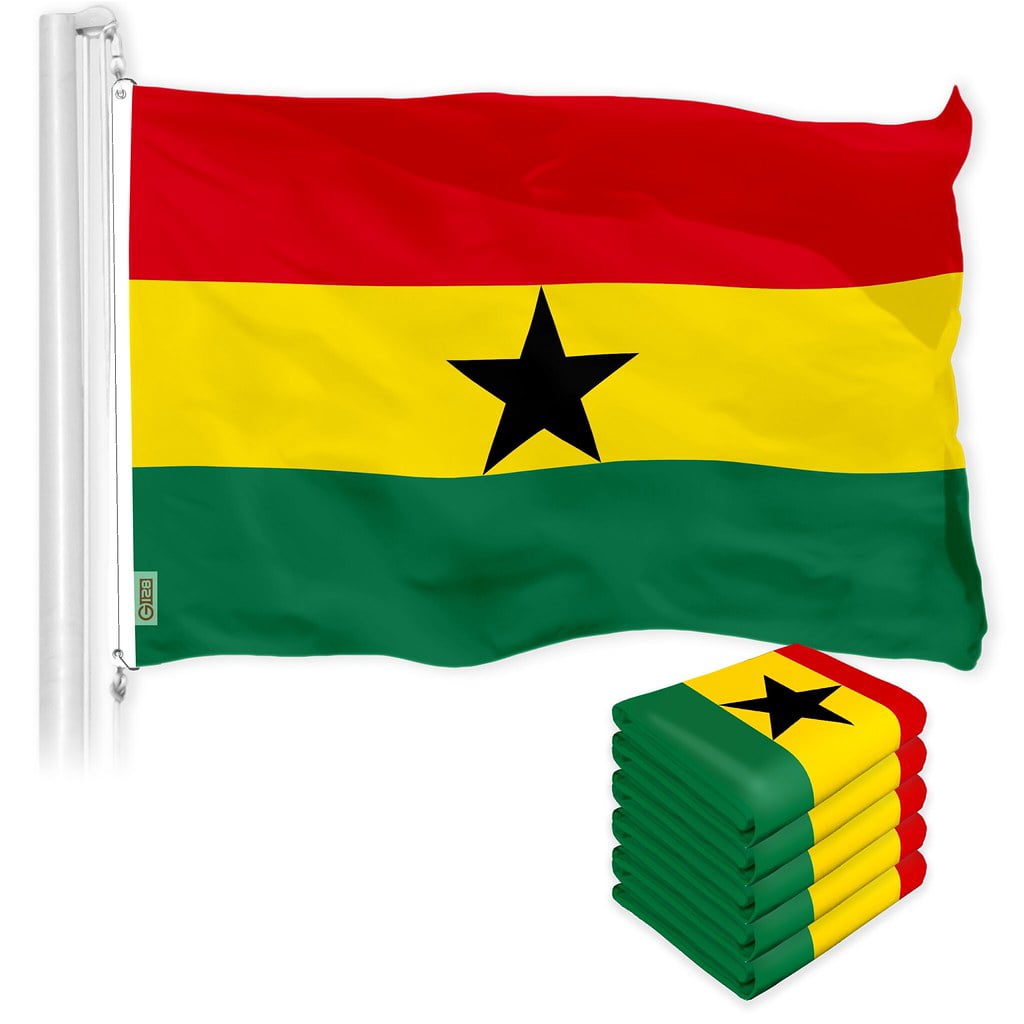Ghana Flag - Premium Polyester National Flags | UK Fast Delivery