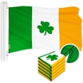 thumbnail image 1 of G128 5 Pack: Ireland Irish Shamrock Flag | 2.5x4 Ft | ToughWeave Series Embroidered 300D Polyester | Embroidered Design, Indoor/Outdoor, Brass Grommets, 1 of 7