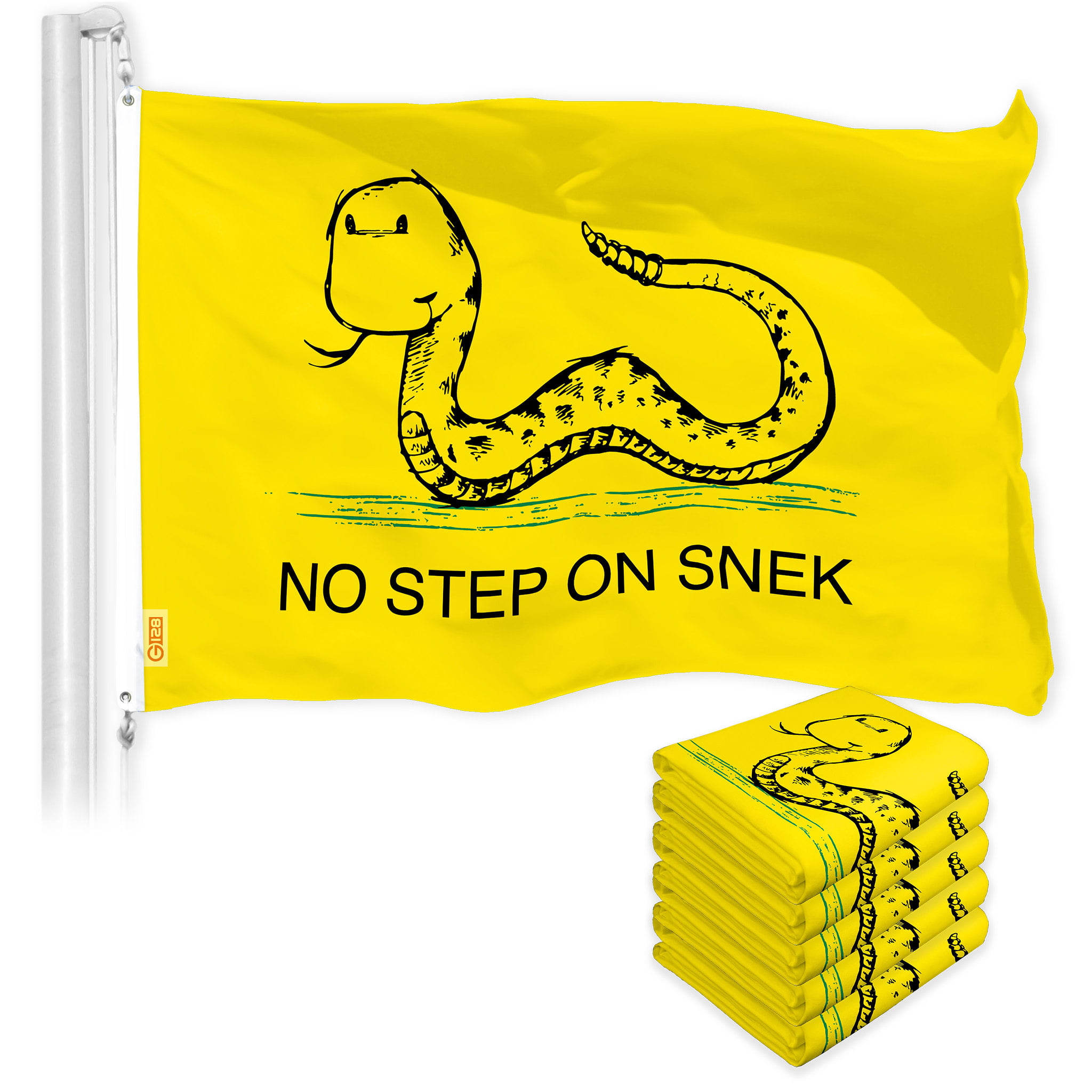 G128 5 Pack: No Step on Snek Cute Cartoon Flag