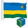 thumbnail image 1 of G128 5 Pack: Rwanda Rwandan Flag | 3x5 Ft | LiteWeave Pro Series Printed 150D Polyester | Country Flag, Indoor/Outdoor, Vibrant Colors, Brass Grommets, Thicker and More Durable Than 100D 75D Polyester, 1 of 7