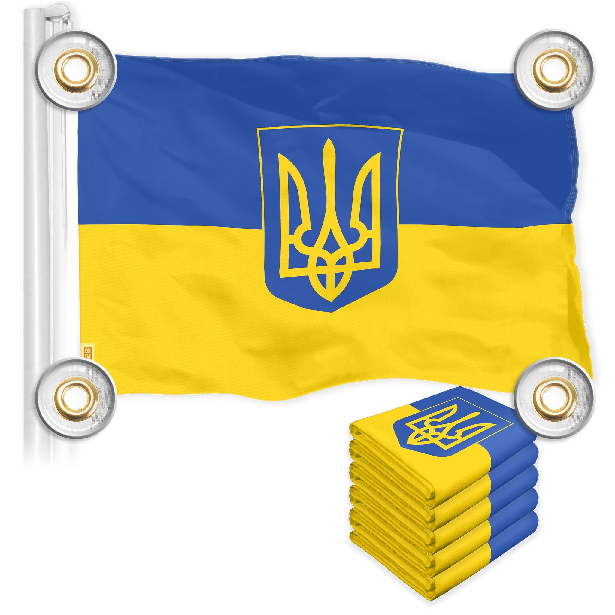 Ukrainian Embroidered Ukrainian Coat Of Arms Sticker Decal - Self Adhesive Vinyl - Weatherproof - Made In USA - Ukraine Flag Ukr Ua Coa Ukraine Coat Of Arms - Foto 4
