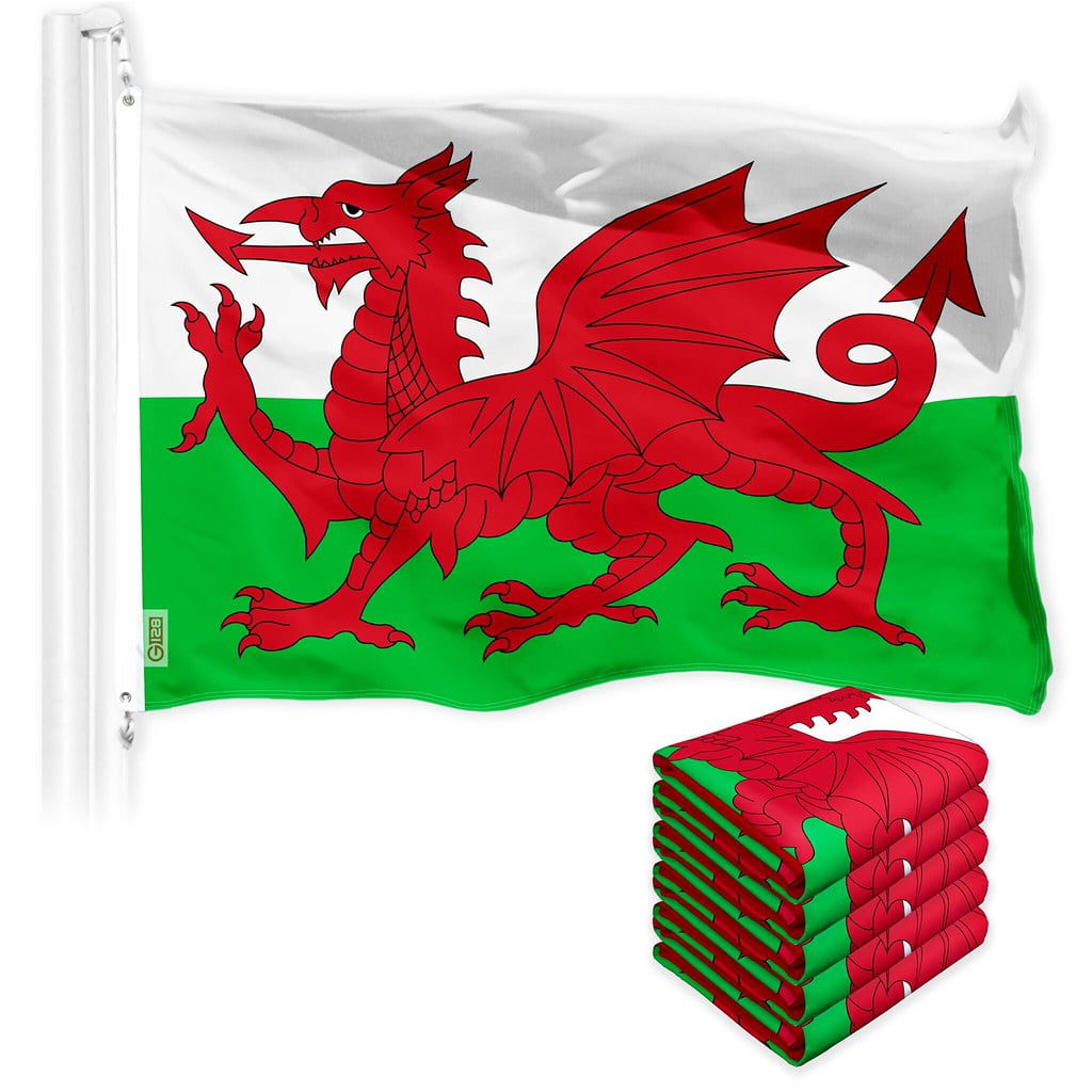 G128 5 Pack: Wales Welsh Flag | 3x5 Ft | LiteWeave Pro Series Printed ...
