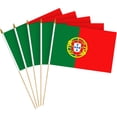 thumbnail image 1 of G128 50 Pack Handheld Portugal Portuguese Stick Flags | 8x12 In | Printed 150D Polyester, Country Flag, Solid Wooden Stick, Spear Gold Tip, 1 of 10