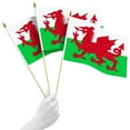 thumbnail image 1 of G128 50 Pack Handheld Wales Welsh Stick Flags | 12x18 In | Printed 150D Polyester, Country Flag, Solid Wooden Stick, Spear Gold Tip, 1 of 10