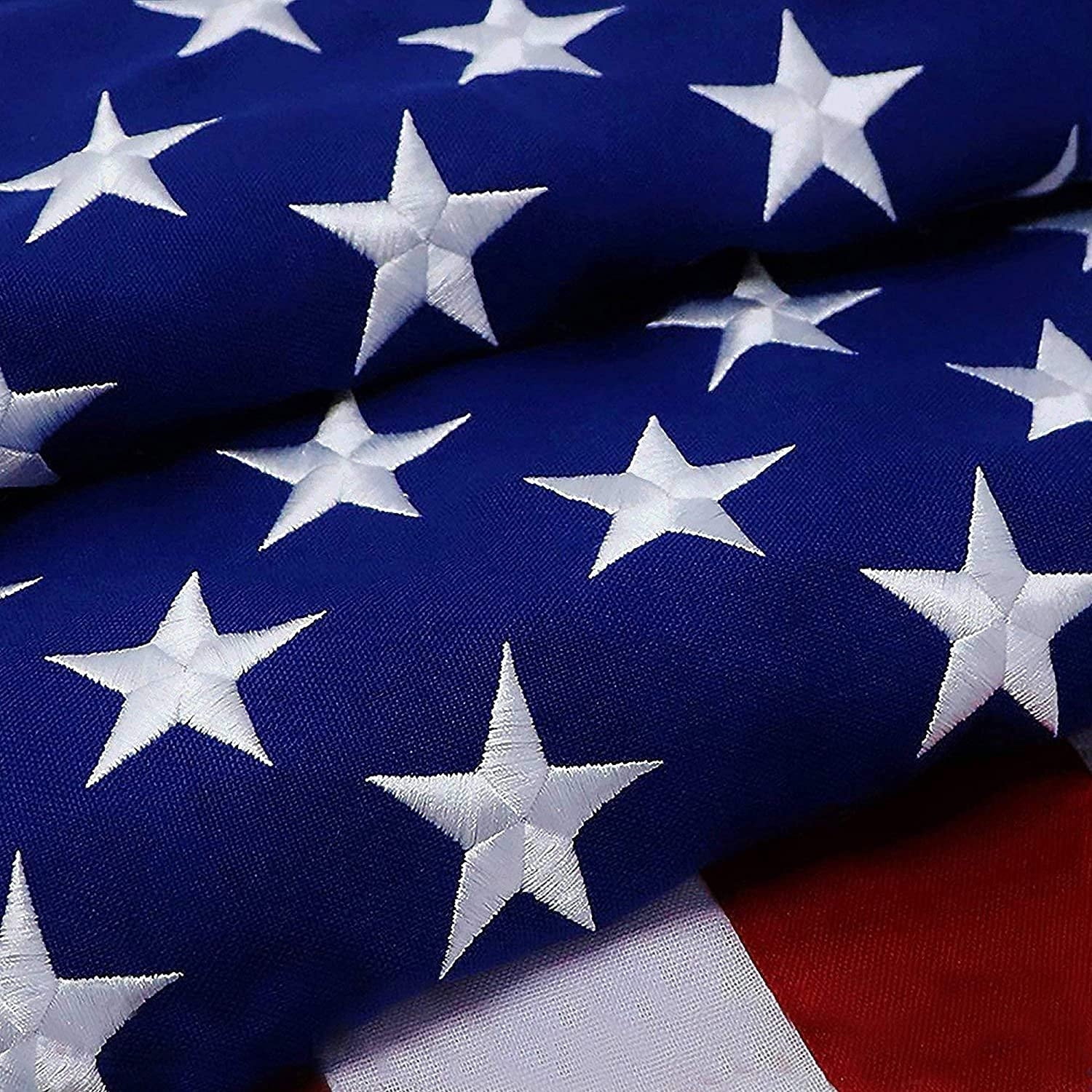 5x8 Ft Heavy Duty American Flag with Embroidered Stars