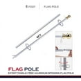 thumbnail image 1 of G128 -6 Ft White Flag Pole No Tangle Aluminum Spinning Flagpole: Aluminum Wall Mount |Flag Excluded, 1 of 3
