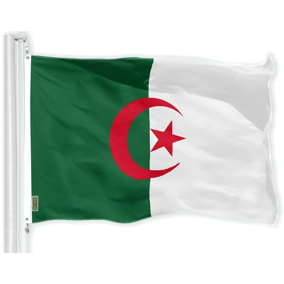 G128 Algeria Algerian Flag | 3x5 Ft | LiteWeave Pro Series Printed 150D Polyester | Country Flag, Indoor/Outdoor, Vibrant Colors, Brass Grommets, Thicker and More Durable Than 100D 75D Polyester
