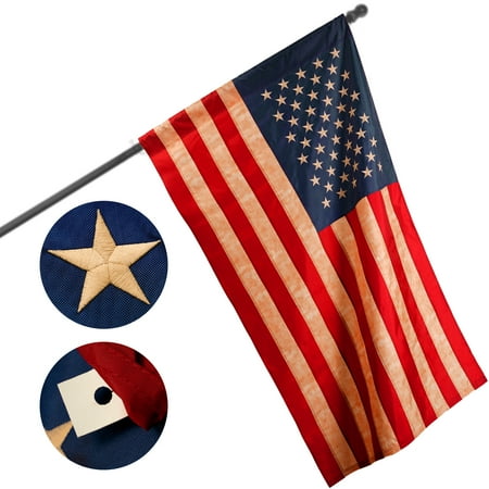 G128 2 ft x 3 ft Polyester Tea-Stained American Pole Sleeve Outdoor Flags and Banners