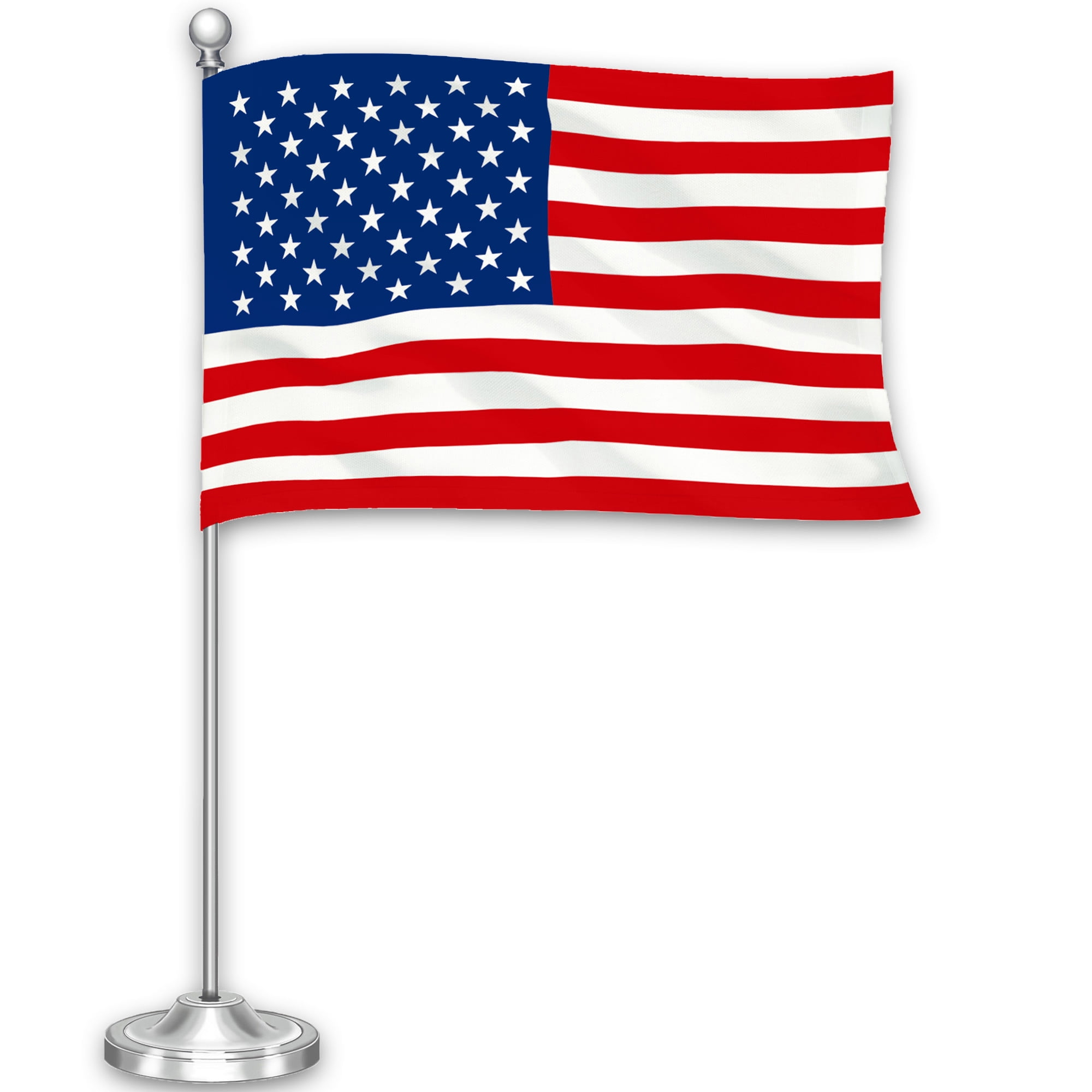 Patriotic 8.5x5.5 Inch American Desk Flag with Metal Pole
