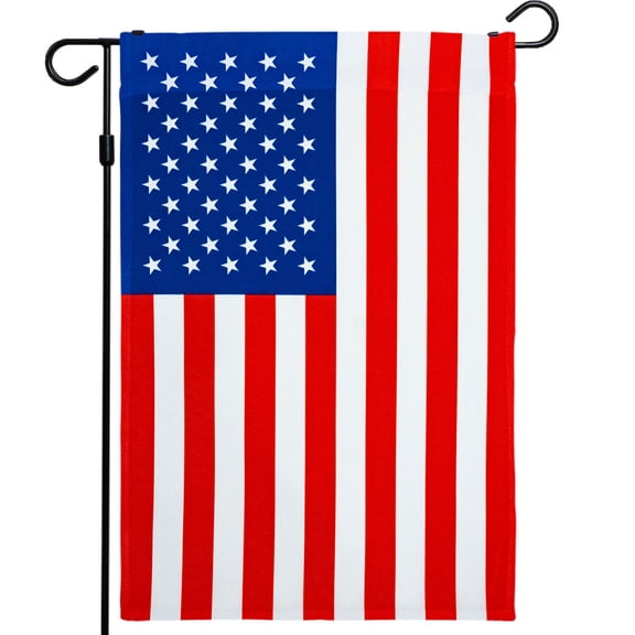 G128 - American USA Flag Garden Flag, Rustic Holiday Seasonal Outdoor Flag 12" x 18