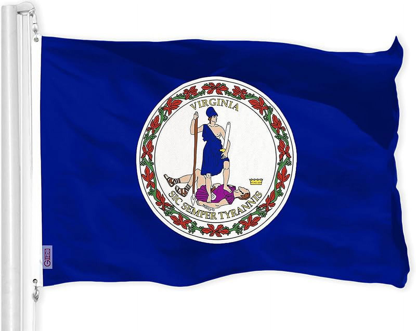 Virginia State Flag 3x5 Ft Blue Polyester with Brass Grommets