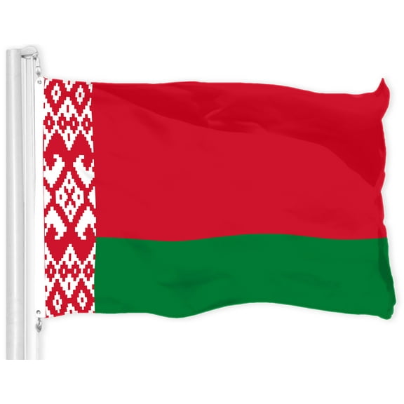 G128 Belarus Belarusian Flag | 3x5 Ft | LiteWeave Pro Series Printed 150D Polyester | Country Flag, Indoor/Outdoor, Vibrant Colors, Brass Grommets, Thicker and More Durable Than 100D 75D Polyester