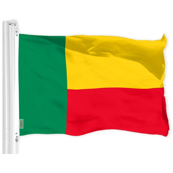 G128 Benin Beninese Flag | 3x5 Ft | LiteWeave Pro Series Printed 150D Polyester | Country Flag, Indoor/Outdoor, Vibrant Colors, Brass Grommets, Thicker and More Durable Than 100D 75D Polyester