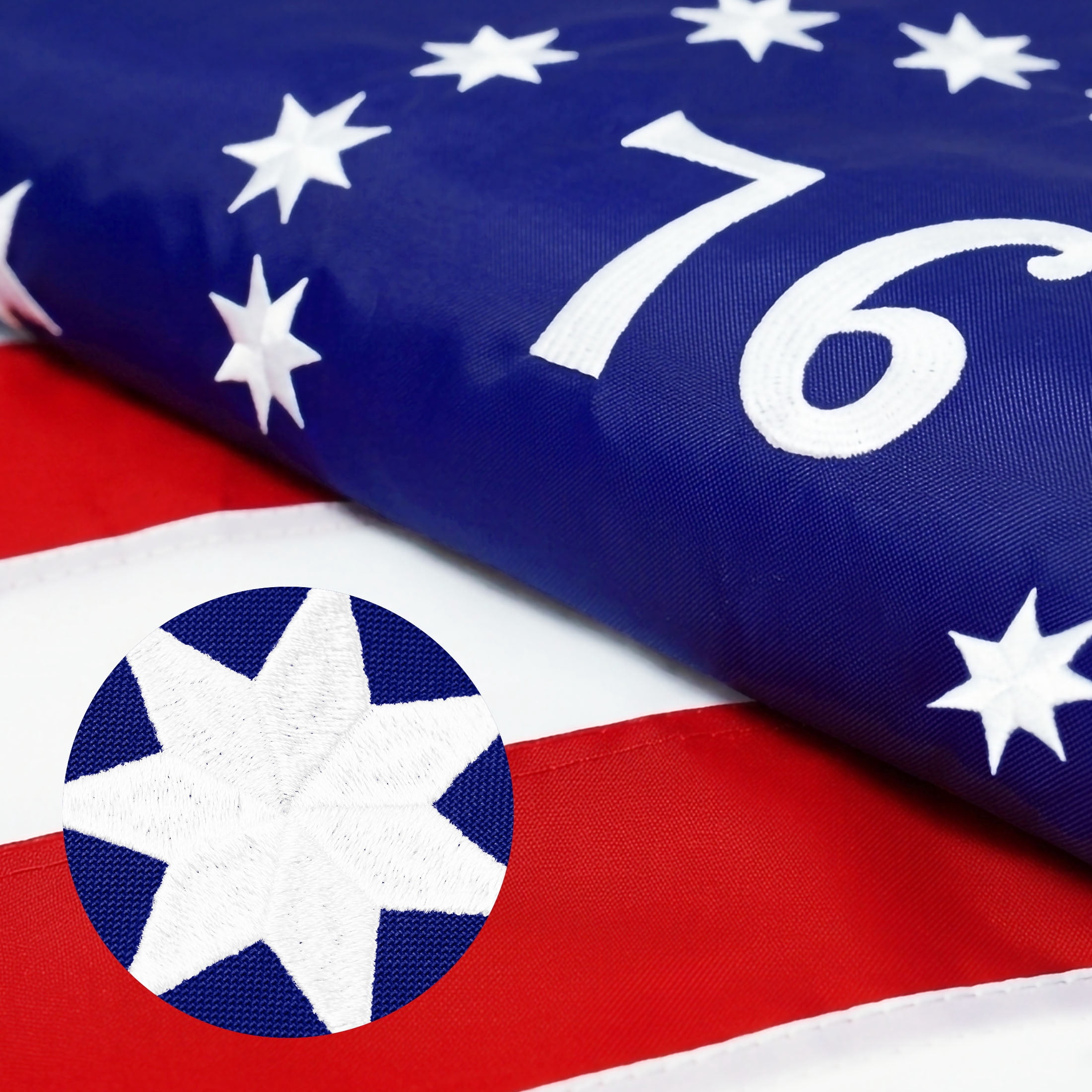 G128 Bennington 76 Flag | 3x5 Ft | ToughWeave Series Embroidered 300D Polyester | Historical Flag, Embroidered Design, Indoor/Outdoor, Brass Grommets