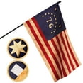 thumbnail image 1 of G128 Bennington Tea-Stained Flag | 2x3 Ft | Pole Sleeve Embroidered 420D Polyester - Embroidered Stars, Sewn Stripes, Brass Grommets, Indoor/Outdoor, Vibrant Colors, Quality Polyester, 1 of 9
