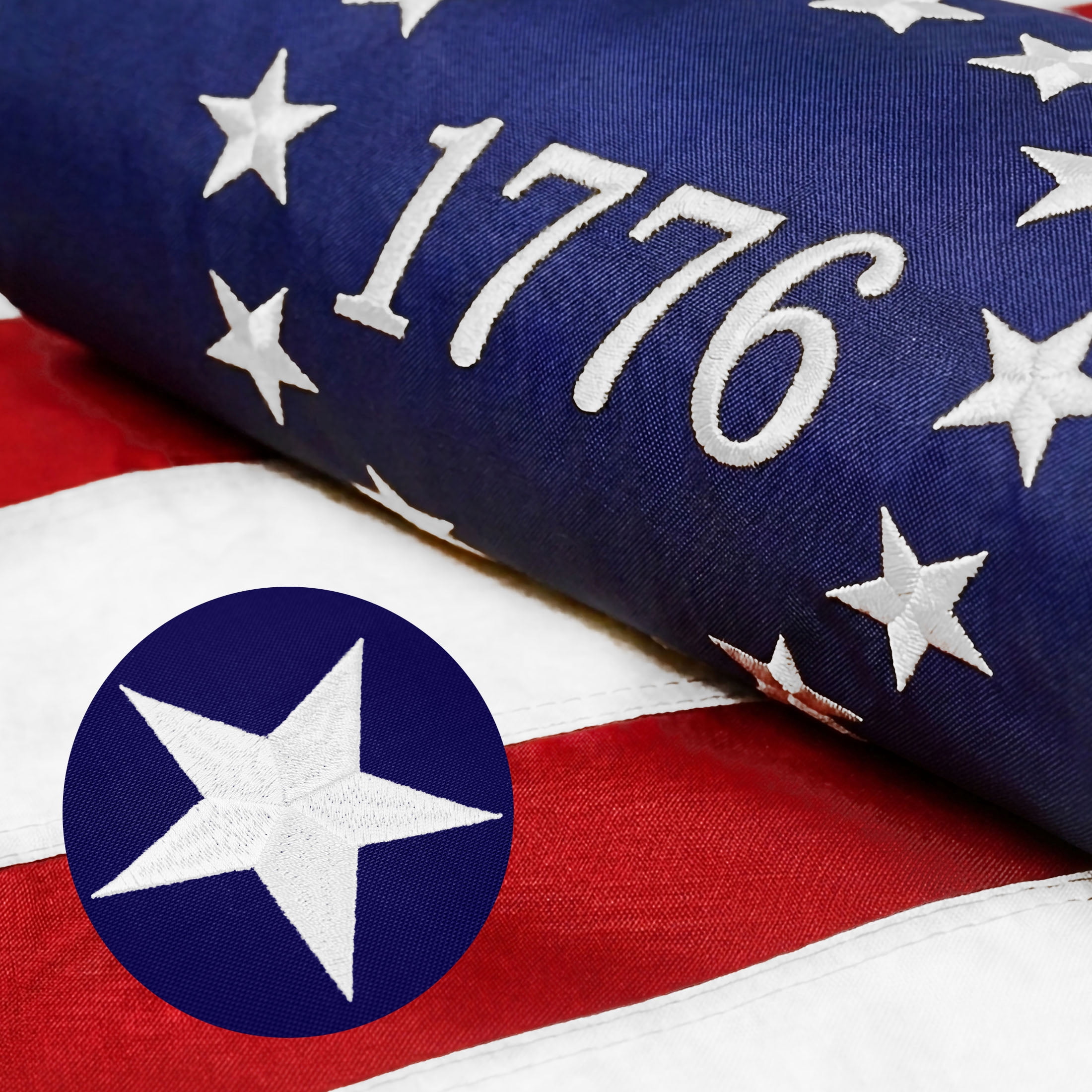 G128 Betsy Ross 1776 Flag | 3x5 Ft | ToughWeave Series Embroidered 300D Polyester | Historical Flag, Embroidered Design, Indoor/Outdoor, Brass Grommets