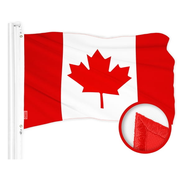 G128 Canada Canadian Flag | 4x6 Ft | ToughWeave Series Embroidered 210D Polyester | Country Flag, Embroidered Design, Indoor/Outdoor, Vibrant Colors, Brass Grommets, High Quality