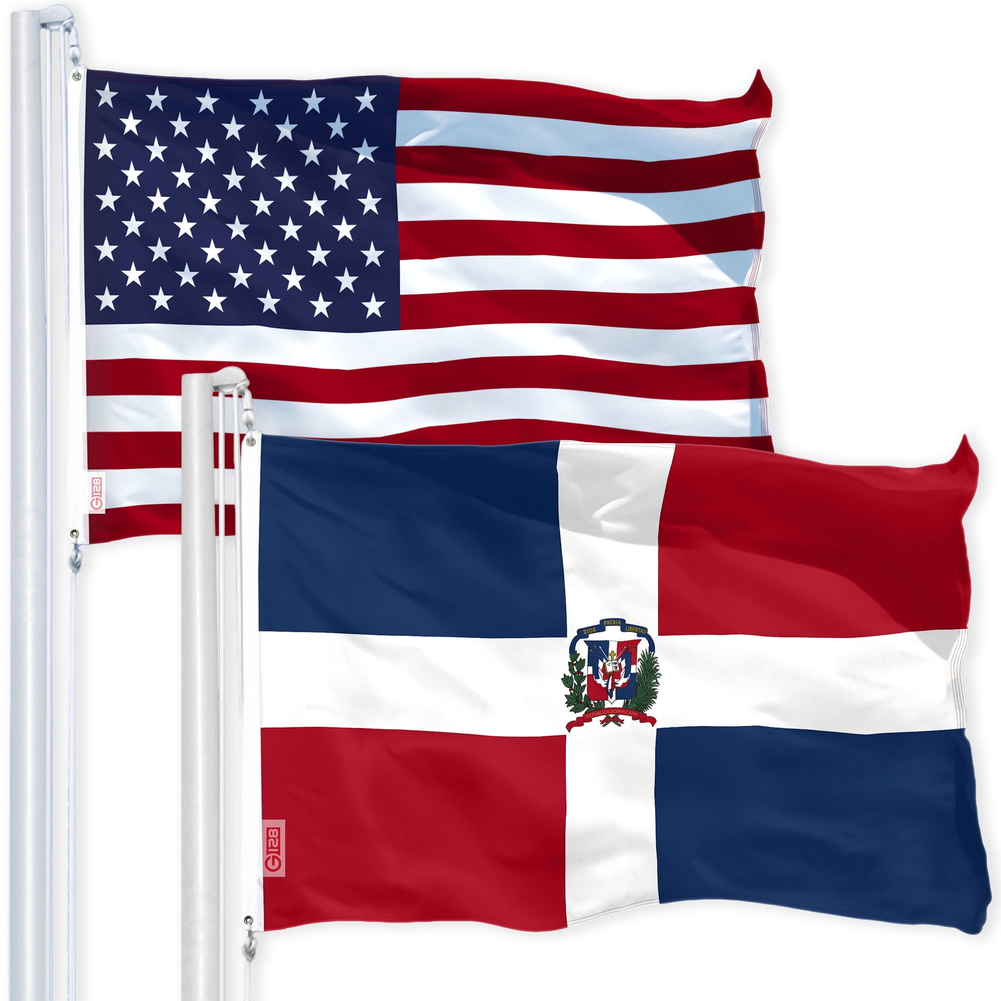 G128 Flaggen-Set: USA & Schweden, Je 3x5 Fuß, 150D Polyester
