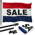 thumbnail image 1 of G128 Combo Pack: 6 Feet Tangle Free Spinning Flagpole (Black) Sale Flag 3x5 ft Printed 150D Brass Grommets (Flag Included) Aluminum Flag Pole, 1 of 9
