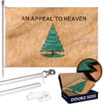 thumbnail image 1 of G128 Combo Pack: 6 Ft Tangle Free Aluminum Spinning Flagpole (Silver) & An Appeal to Heaven Tea-Stained Flag 3x5 Ft, Double ToughWeave Pro Series DS Embroidered 420D Poly | Pole with Flag Included, 1 of 9