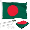 thumbnail image 1 of G128 Combo Pack: 6 Ft Tangle Free Spinning Flagpole (Silver) & Bangladesh Flag 3x5 Ft Printed 150D Polyester, Brass Grommets (Flag Included) Aluminum Flag Pole, 1 of 9