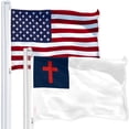 thumbnail image 1 of G128 Combo Pack: American USA Flag 2x3 Ft & Christian Flag 2x3 Ft | Both LiteWeave Pro Series Printed 150D Polyester, Brass Grommets, 1 of 8