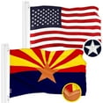 thumbnail image 1 of G128 Combo Pack: American USA Flag 3x5 Ft & Arizona AZ State Flag 3x5 Ft | Both ToughWeave Series Embroidered Polyester, Brass Grommets, 1 of 9