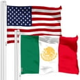 thumbnail image 1 of G128 Combo Pack: American USA Flag 3x5 Ft & Mexico Mexican Golden Coat of Arms Flag 3x5 Ft | Both LiteWeave Pro Series Printed 150D Polyester, Brass Grommets, 1 of 8