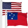 thumbnail image 1 of G128 Combo Pack: American USA Flag 3x5 Ft & Samoa Samoan Flag 3x5 Ft | Both LiteWeave Pro Series Printed 150D Polyester | Country Flag, Indoor/Outdoor, Vibrant Colors, Brass Grommets, 1 of 8
